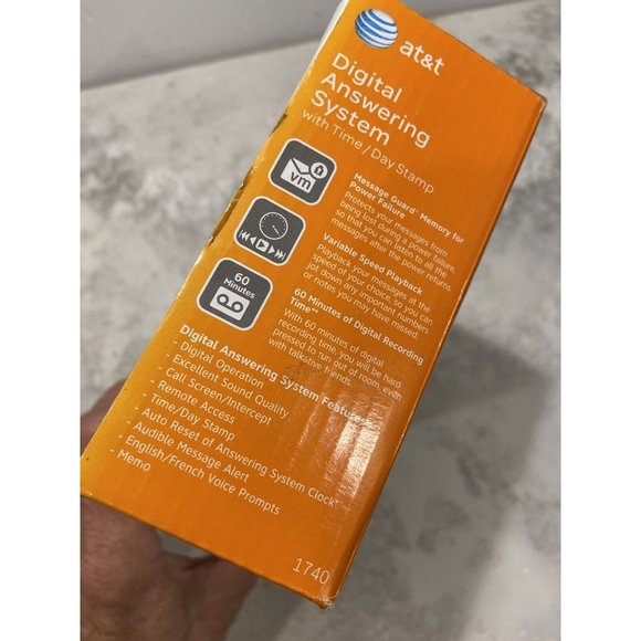 Answering Machine System AT&T Time/Day Stamp Black 1739 Bilingual Eng French - Picture 2 of 2